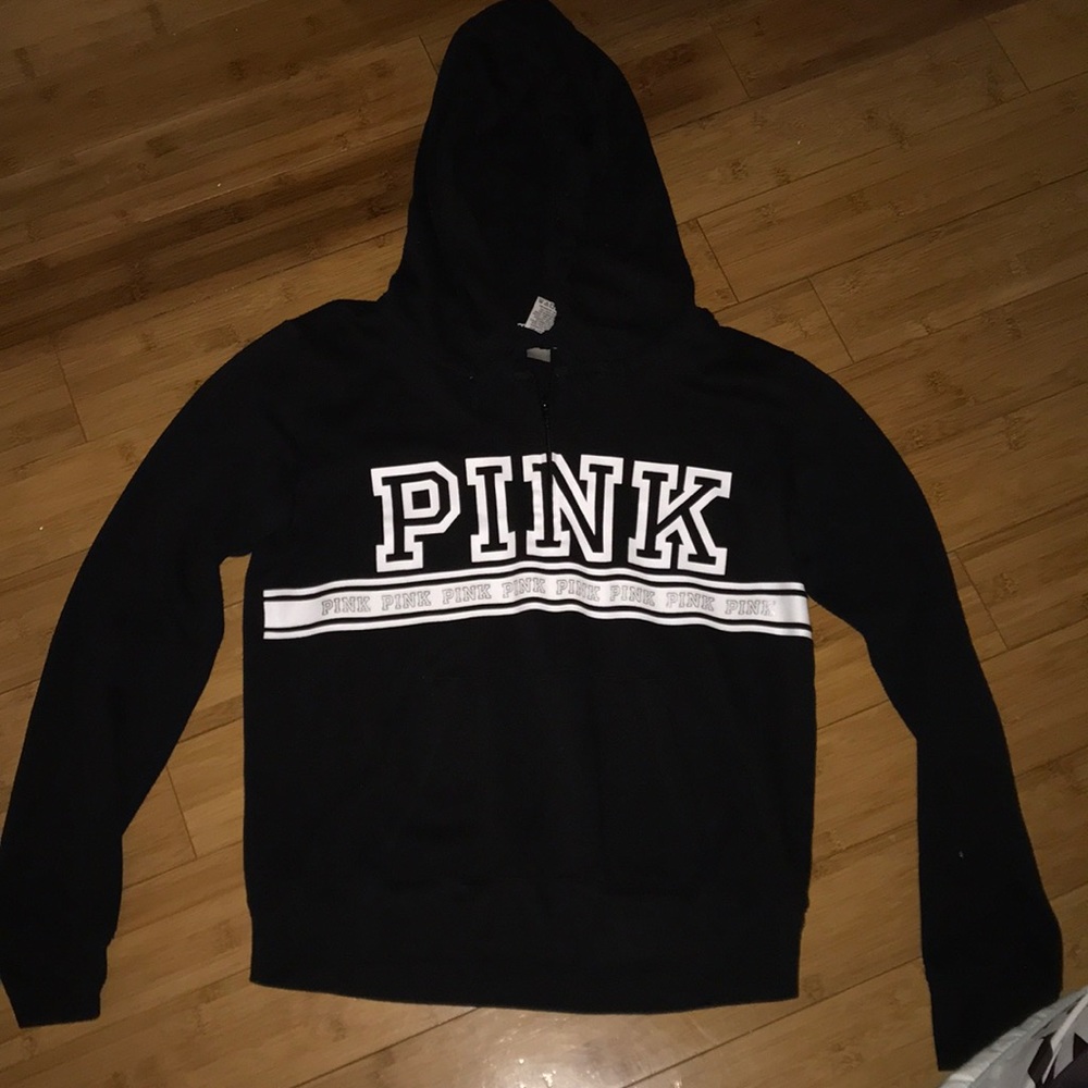 Black and white VS PINK logo hoodie